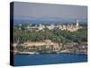 Topkapi Palace and Bosphorus from Galata Tower, Istanbul, Turkey-Michele Falzone-Stretched Canvas
