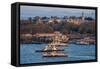 Topkapi Palace and Ferries, Istanbul, Turkey-Ali Kabas-Framed Stretched Canvas