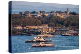 Topkapi Palace and Ferries, Istanbul, Turkey-Ali Kabas-Stretched Canvas