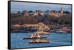 Topkapi Palace and Ferries, Istanbul, Turkey-Ali Kabas-Framed Stretched Canvas