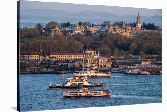 Topkapi Palace and Ferries, Istanbul, Turkey-Ali Kabas-Stretched Canvas