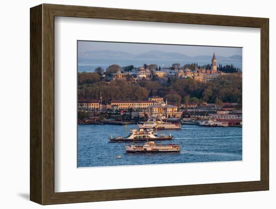 Topkapi Palace and Ferries, Istanbul, Turkey-Ali Kabas-Framed Photographic Print