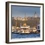 Topkapi Palace and Ferries on the Waterfront of the Golden Horn, Istanbul, Turkeyistanbul, Turkey-Jon Arnold-Framed Photographic Print