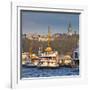 Topkapi Palace and Ferries on the Waterfront of the Golden Horn, Istanbul, Turkeyistanbul, Turkey-Jon Arnold-Framed Photographic Print