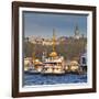 Topkapi Palace and Ferries on the Waterfront of the Golden Horn, Istanbul, Turkeyistanbul, Turkey-Jon Arnold-Framed Photographic Print