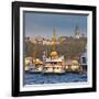 Topkapi Palace and Ferries on the Waterfront of the Golden Horn, Istanbul, Turkeyistanbul, Turkey-Jon Arnold-Framed Photographic Print