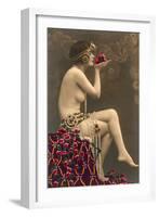 Topless Belly Dancer-null-Framed Art Print