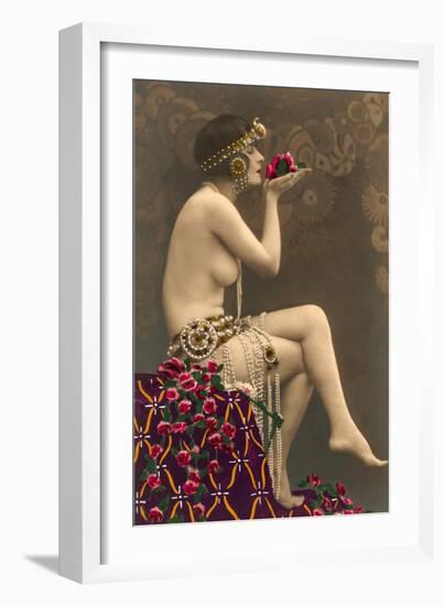 Topless Belly Dancer-null-Framed Art Print