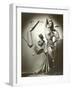 Topless Woman in Satin Skirt-null-Framed Art Print