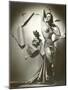 Topless Woman in Satin Skirt-null-Mounted Art Print