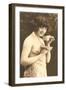 Topless Woman with Cup and Saucer-null-Framed Art Print