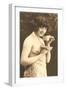 Topless Woman with Cup and Saucer-null-Framed Art Print