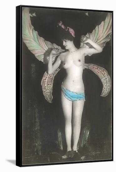 Topless Woman with Dragonfly Wings-null-Framed Stretched Canvas