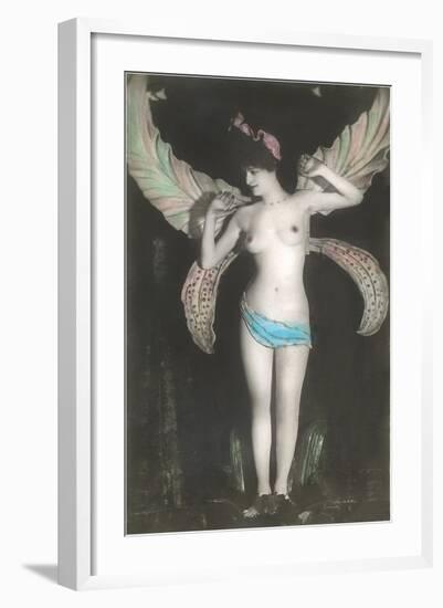 Topless Woman with Dragonfly Wings-null-Framed Art Print