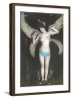 Topless Woman with Dragonfly Wings-null-Framed Art Print