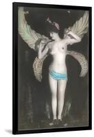 Topless Woman with Dragonfly Wings-null-Framed Art Print