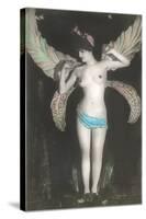 Topless Woman with Dragonfly Wings-null-Stretched Canvas