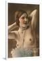 Topless Woman with Feather Boa-null-Framed Art Print