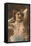 Topless Woman with Feather Boa-null-Framed Stretched Canvas