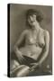 Topless Woman with Necklace-null-Stretched Canvas