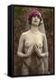 Topless Woman with Veil-null-Framed Stretched Canvas