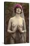Topless Woman with Veil-null-Stretched Canvas