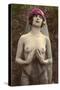 Topless Woman with Veil-null-Stretched Canvas