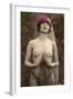 Topless Woman with Veil-null-Framed Art Print
