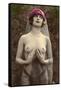 Topless Woman with Veil-null-Framed Stretched Canvas