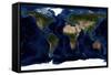 Topographic & Bathymetric Shading of Full Earth-Stocktrek Images-Framed Stretched Canvas