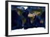 Topographic & Bathymetric Shading of Full Earth-Stocktrek Images-Framed Art Print