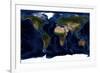 Topographic & Bathymetric Shading of Full Earth-Stocktrek Images-Framed Art Print