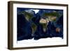 Topographic & Bathymetric Shading of Full Earth-Stocktrek Images-Framed Art Print