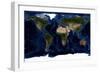 Topographic & Bathymetric Shading of Full Earth-Stocktrek Images-Framed Art Print