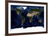 Topographic & Bathymetric Shading of Full Earth-Stocktrek Images-Framed Photographic Print