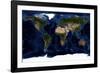 Topographic & Bathymetric Shading of Full Earth-Stocktrek Images-Framed Photographic Print