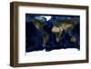 Topographic & Bathymetric Shading of Full Earth-Stocktrek Images-Framed Photographic Print