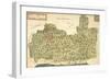 Topographic Map of Area of Partinico, Palermo Province, Sicily Region-null-Framed Giclee Print