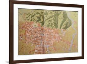 Topographic Map of Bologna, 1937, Italy-null-Framed Giclee Print