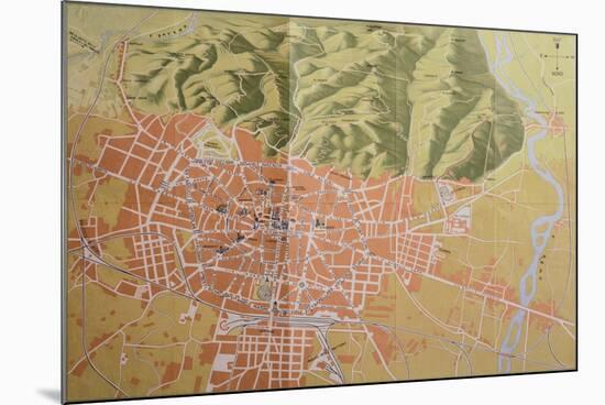 Topographic Map of Bologna, 1937, Italy-null-Mounted Giclee Print