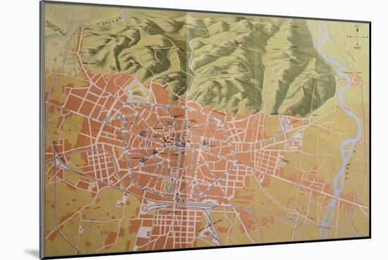 Topographic Map of Bologna, 1937, Italy-null-Mounted Giclee Print