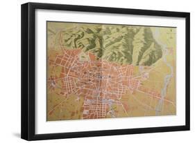 Topographic Map of Bologna, 1937, Italy-null-Framed Premium Giclee Print