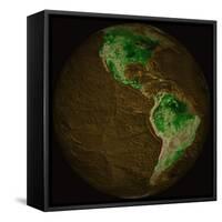 Topographic Map of Earth-Stocktrek Images-Framed Stretched Canvas