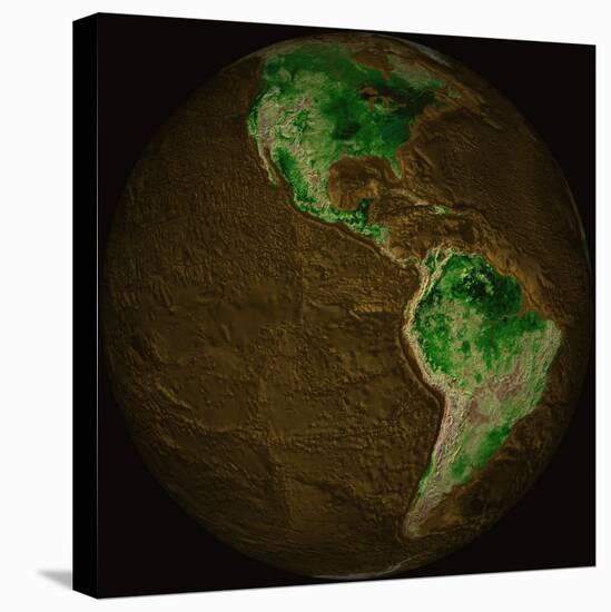 Topographic Map of Earth-Stocktrek Images-Stretched Canvas