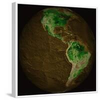 Topographic Map of Earth-Stocktrek Images-Framed Photographic Print