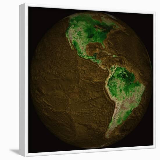 Topographic Map of Earth-Stocktrek Images-Framed Photographic Print