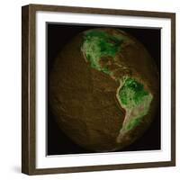 Topographic Map of Earth-Stocktrek Images-Framed Photographic Print