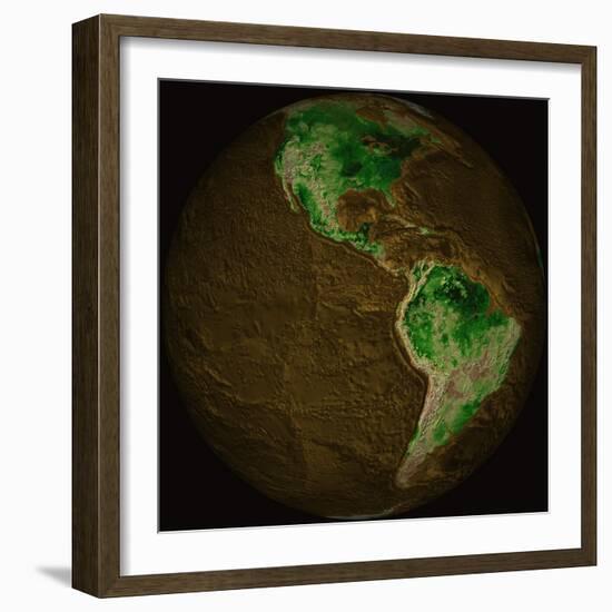 Topographic Map of Earth-Stocktrek Images-Framed Photographic Print