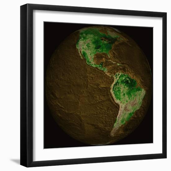 Topographic Map of Earth-Stocktrek Images-Framed Photographic Print