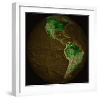 Topographic Map of Earth-Stocktrek Images-Framed Photographic Print